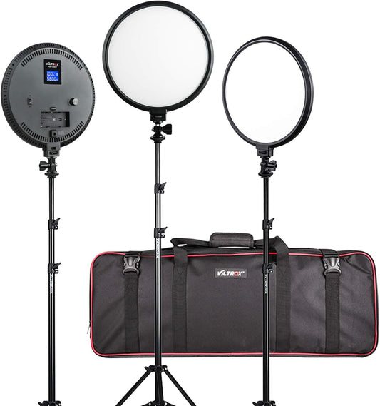 Viltrox VL-500T Round 10-Inch Bi-Color LED Light with LCD Display (25W) ( 3 Light Stand )