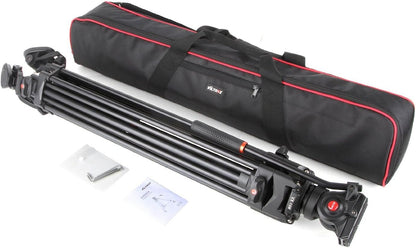 Viltrox VX-18M Professional Heavy Duty Video Camcorder Tripod with Fluid Drag Head and Quick Release Plate