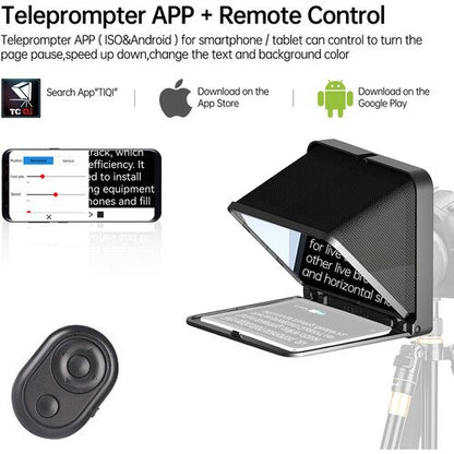 LENSGO TC7 Portable Teleprompter for Smartphones, Tablets & Select DSLR/Mirrorless Cameras