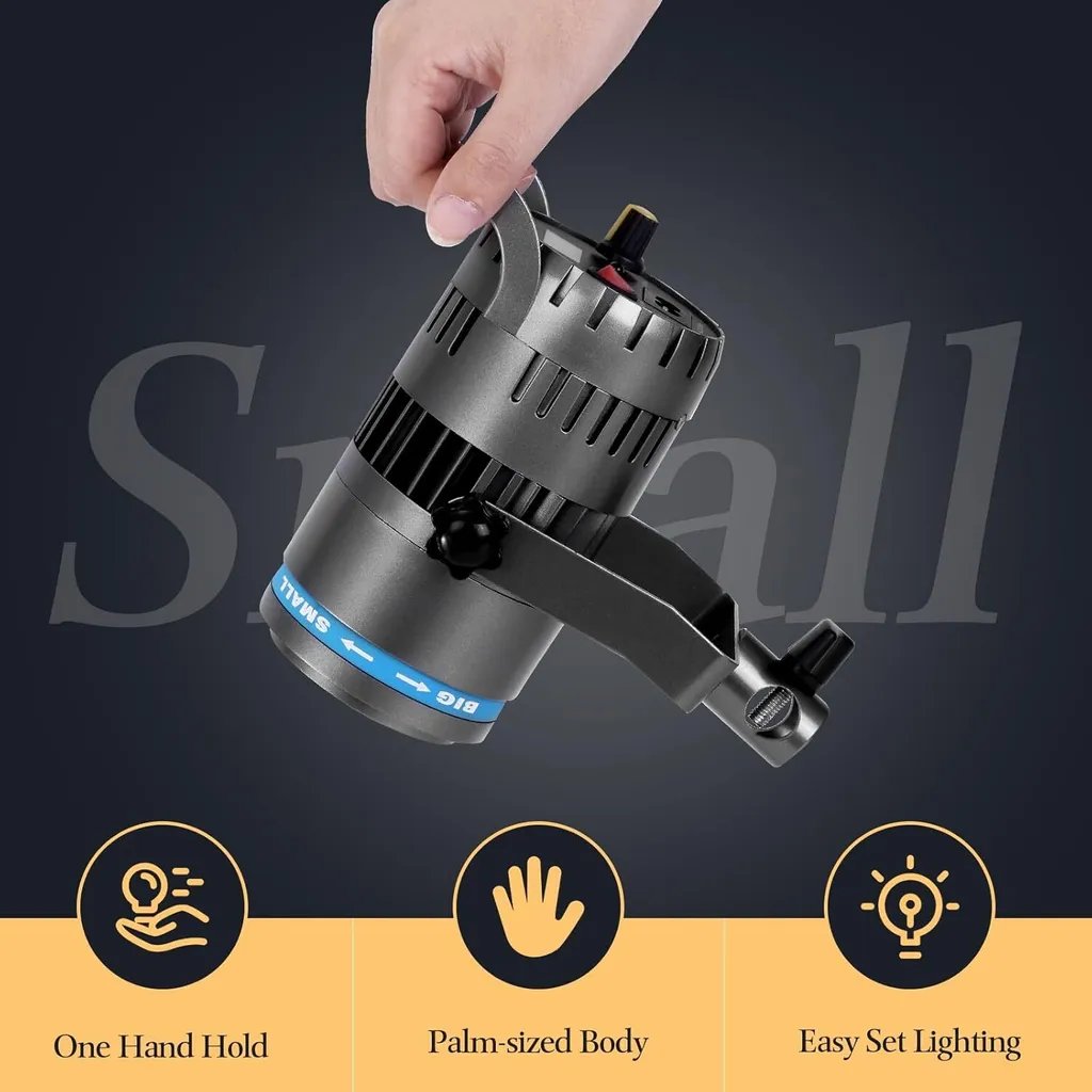 ZSYB P60S Lightweight Professional LED Video Spotlight – Remote Control, 5-Color Dimmable Lighting (2800K–7000K)