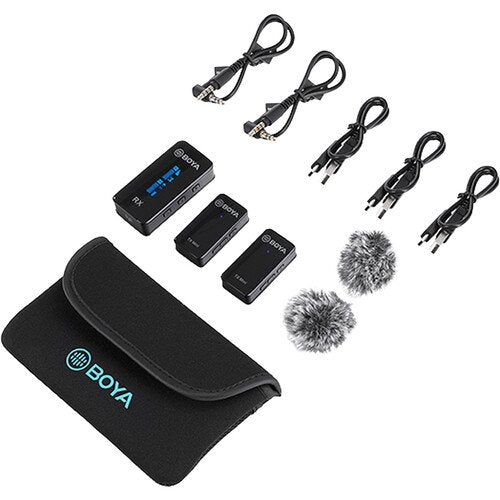 BOYA BY-XM6-S2 Ultracompact 2-Person Wireless Microphone System for Cameras and Smartphones (2.4 GHz)