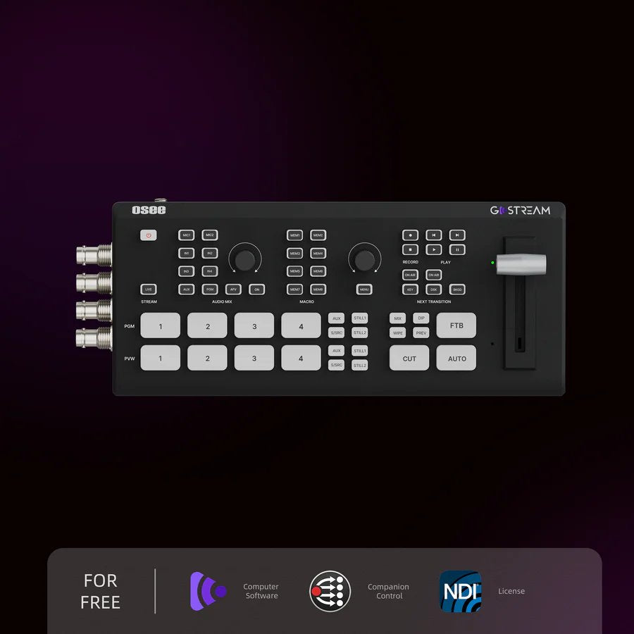OSEE GoStream Duet Live Stream Video Mixer Switcher with SD Record and NDI HX Supported
