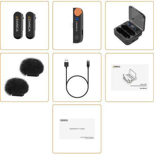 Comica Audio Vimo S MI 2-Person Wireless Microphone System with Lightning Connector for iOS Devices (Black, 2.4 GHz)