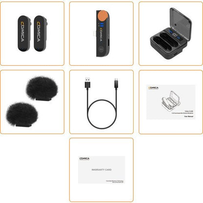 Comica Audio Vimo S MI 2-Person Wireless Microphone System with Lightning Connector for iOS Devices (Black, 2.4 GHz)