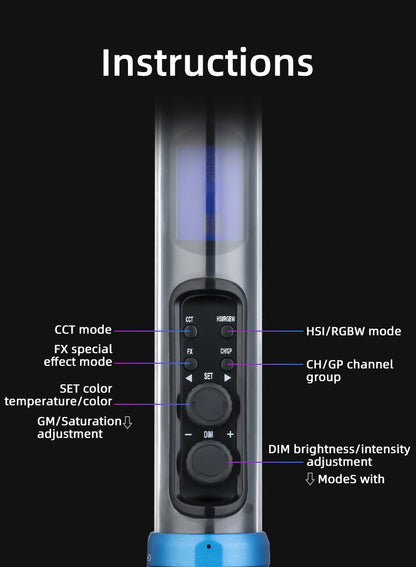SUTEFOTO TP25 RGB APP Full Color Tube Light