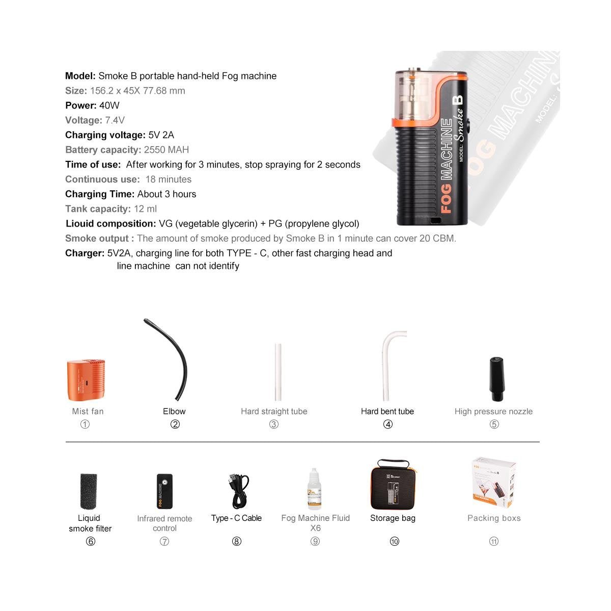 LENSGO Smoke B Handheld Fog Machine
