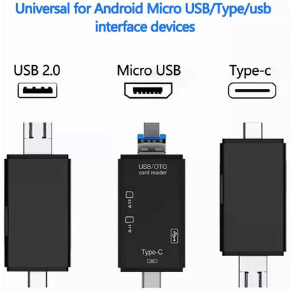 Generic 6-in-1 USB-C & OTG Micro SD Card Reader Adapter