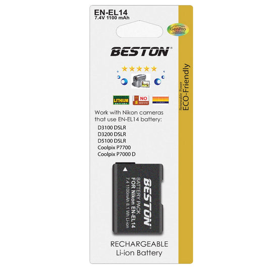 BESTON EN-EL14 Rechargeable Battery Pack for Nikon