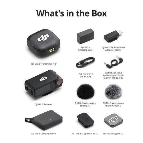 DJI Mic 3 2-Person Compact Wireless Microphone System/Recorder for Camera & Smartphone