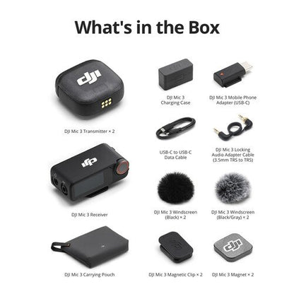 DJI Mic 3 2-Person Compact Wireless Microphone System/Recorder for Camera & Smartphone