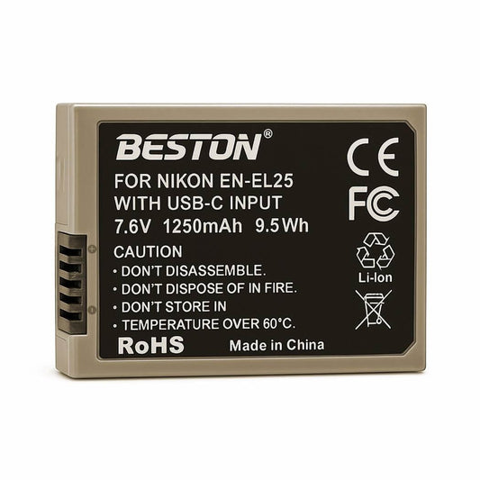 Beston EN-EL25C Battery for Nikon Cameras [USB C/Rechargeable]