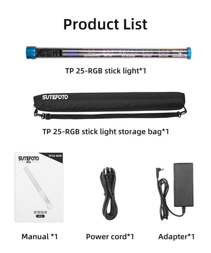 SUTEFOTO TP25 RGB APP Full Color Tube Light