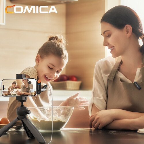 Comica Audio Vimo S UC 2-Person Wireless Microphone System with USB-C Connector for Mobile Devices (Black, 2.4 GHz)