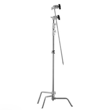 Meking K-6 Heavy-Duty C-Stand Kit with 40″ Extension Arm & Grip Head – 3-Section, Max Height 3450mm