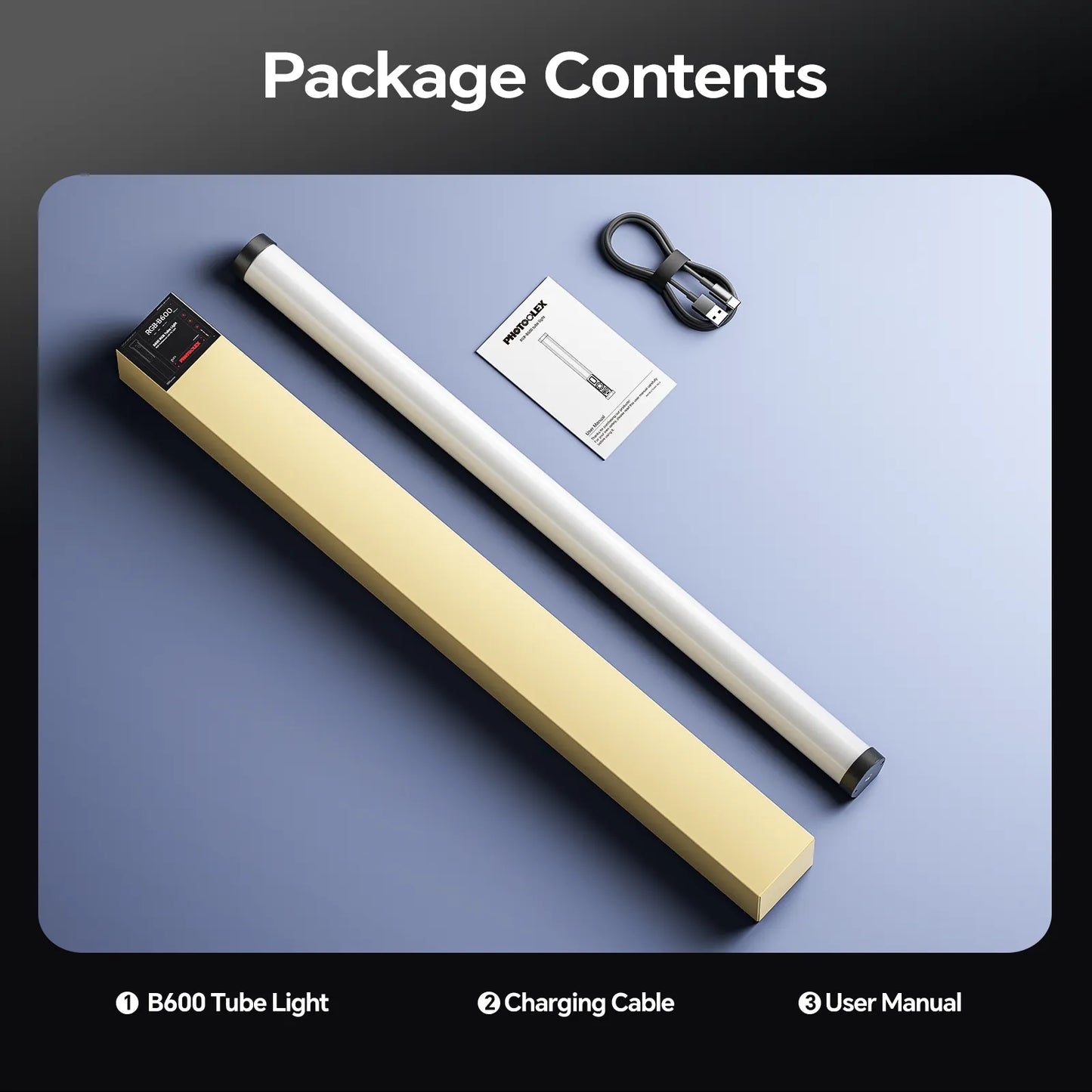 PHOTOOLEX 2- Light Kit B600S RGB Tube Light